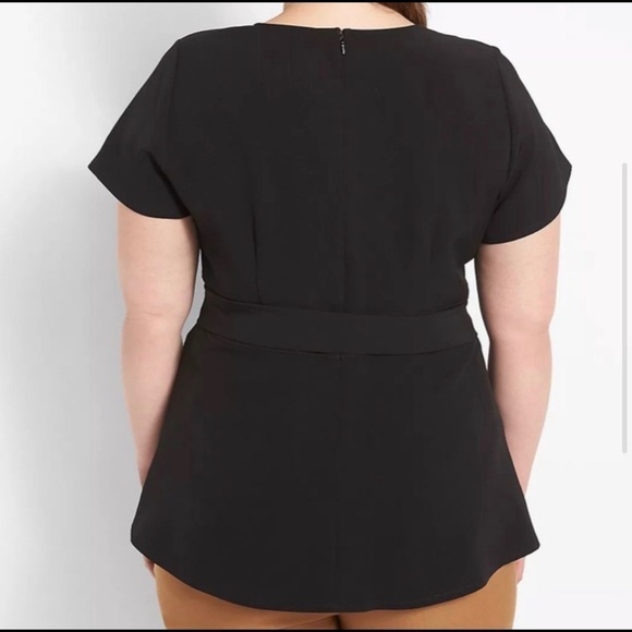LANE Bryant black short sleeve peplum top - Picture 2 of 16